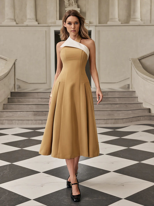 Lana Asymmetric Halter Dress