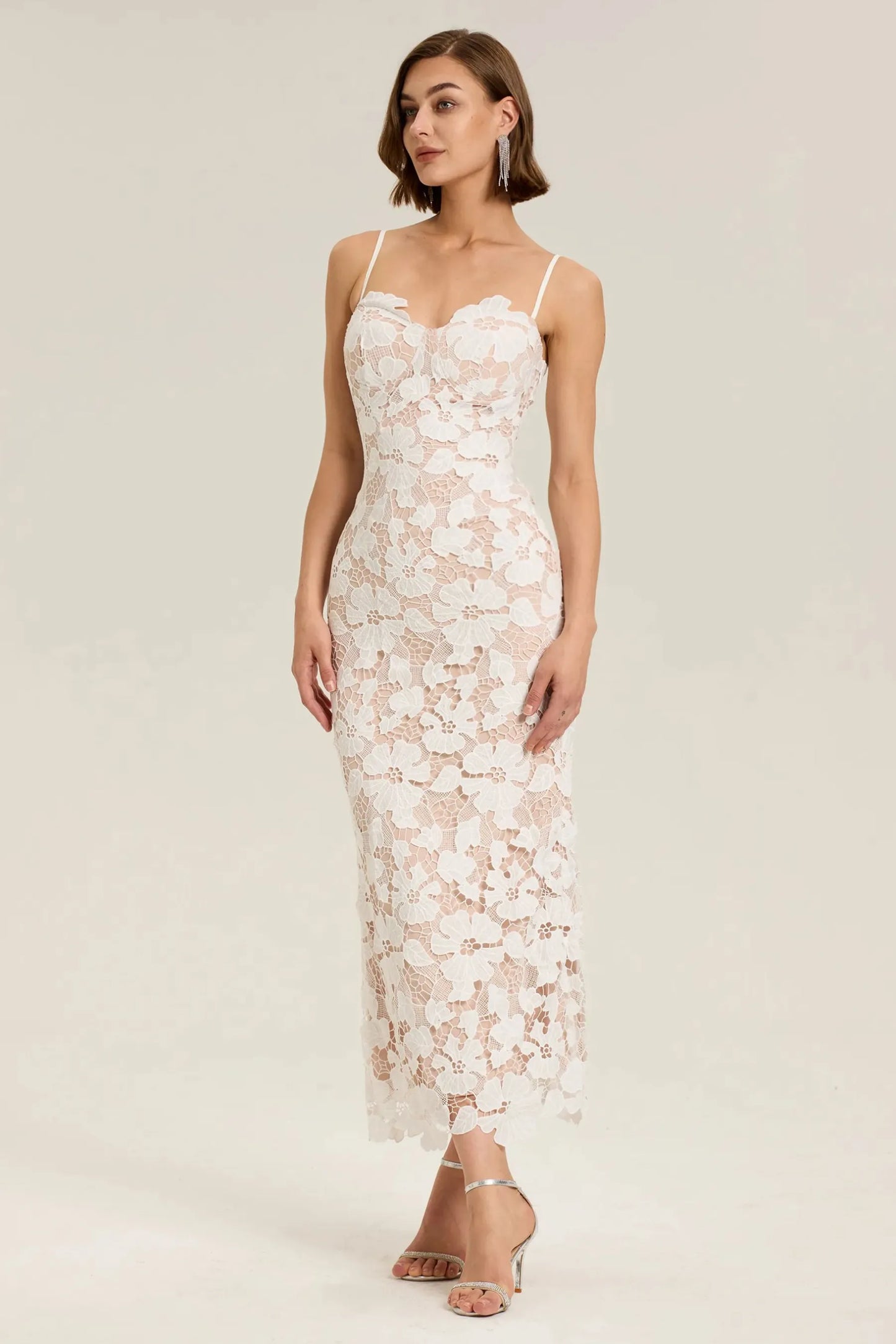 Isla Lace Corset Midi Dress