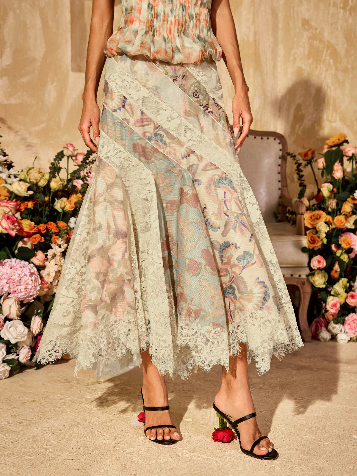 Eloïse Patchwork Lace Skirt
