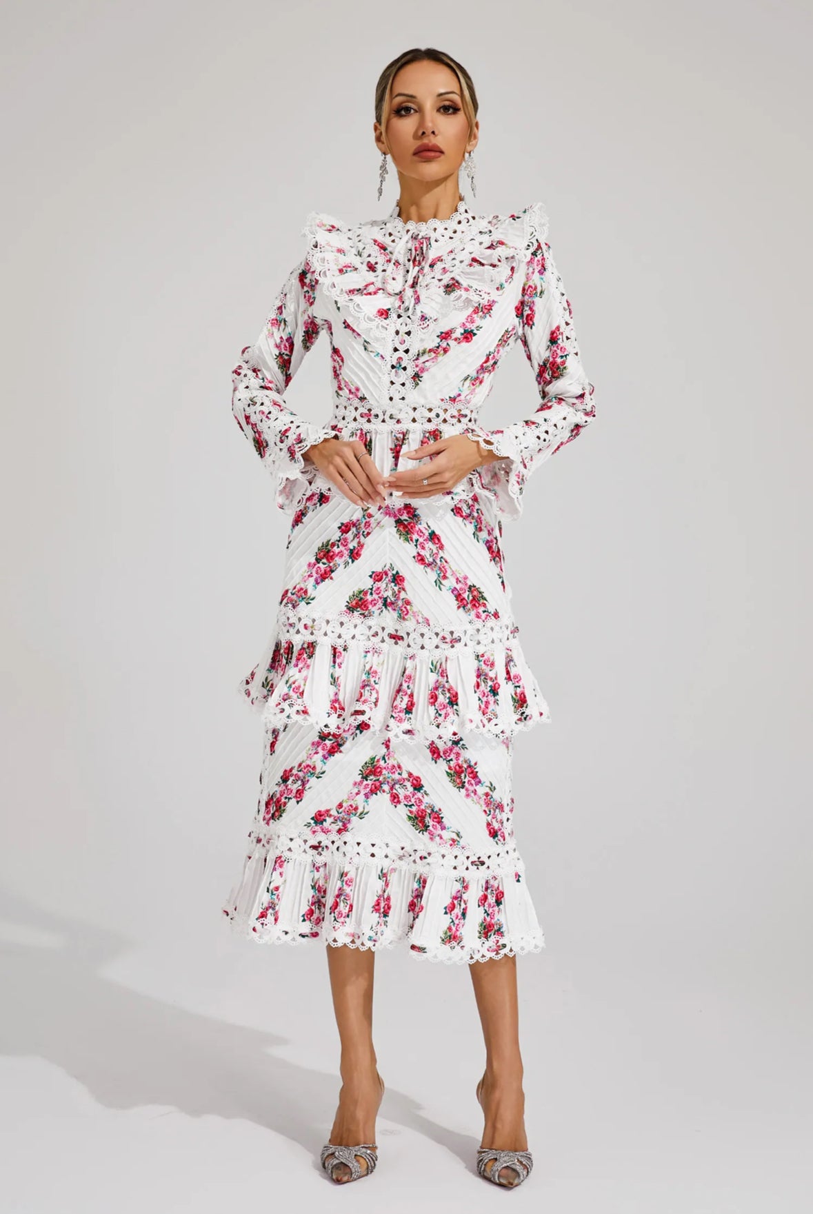 Fiorella Ruffle Midi Dress