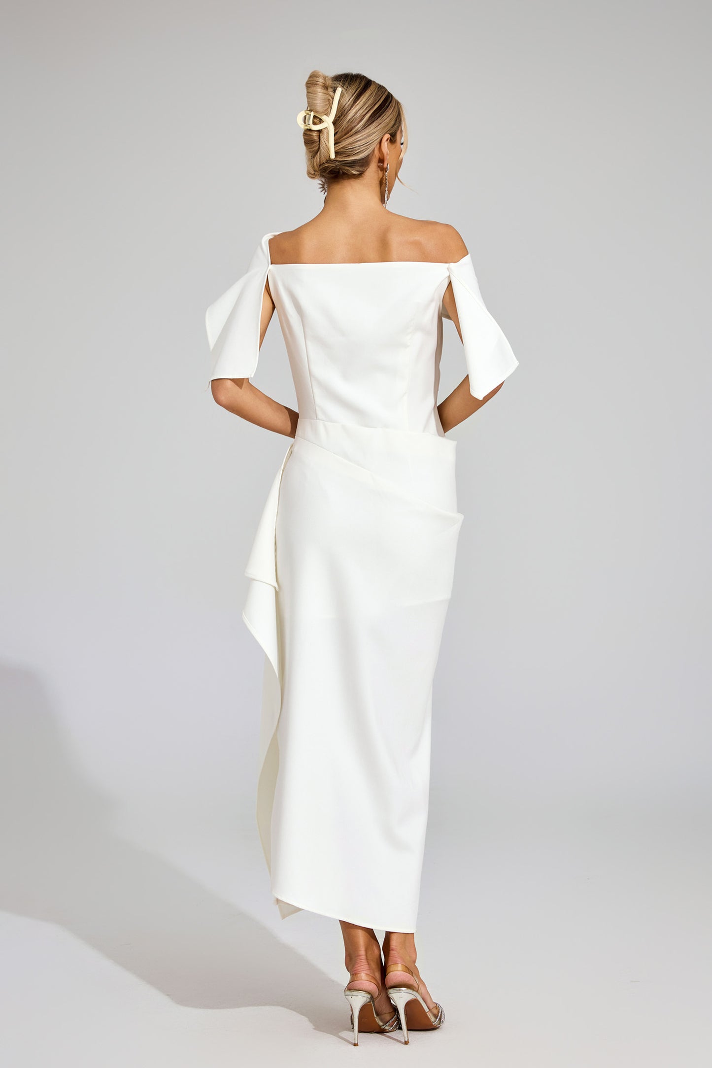 Ivana Draped One-Shoulder Gown