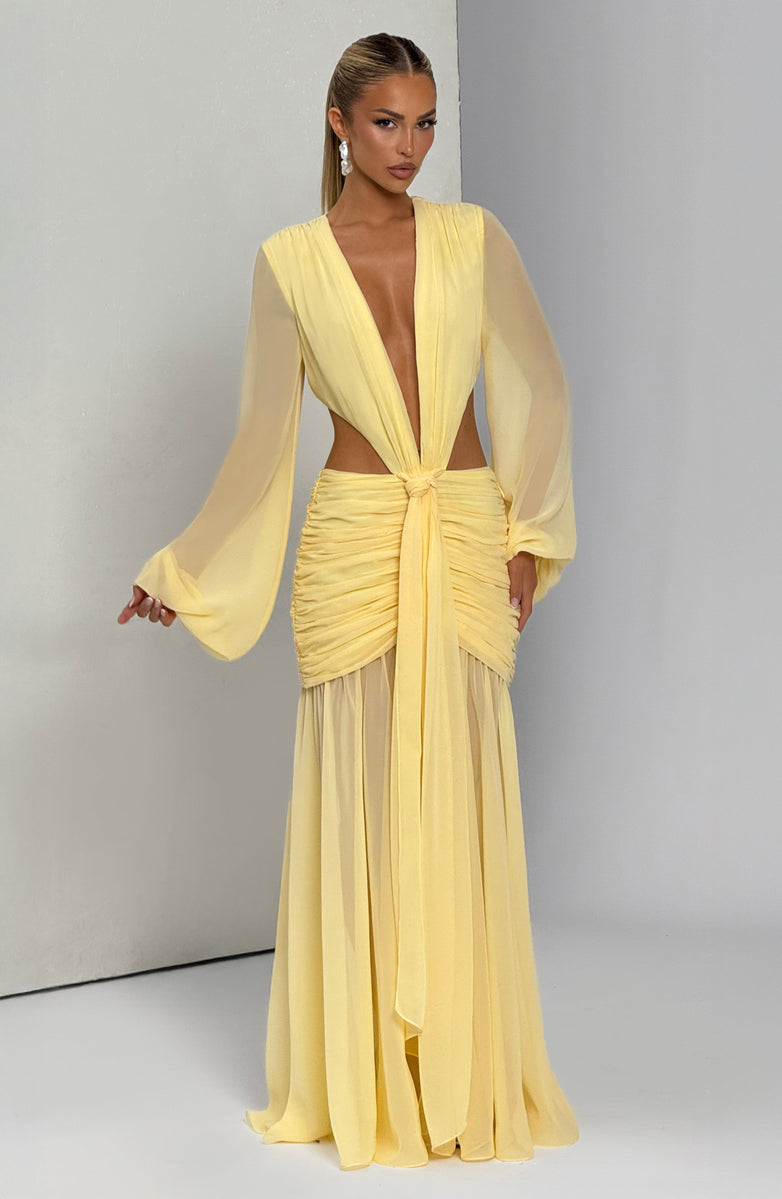 Soleil Ruched Cutout Maxi Dress