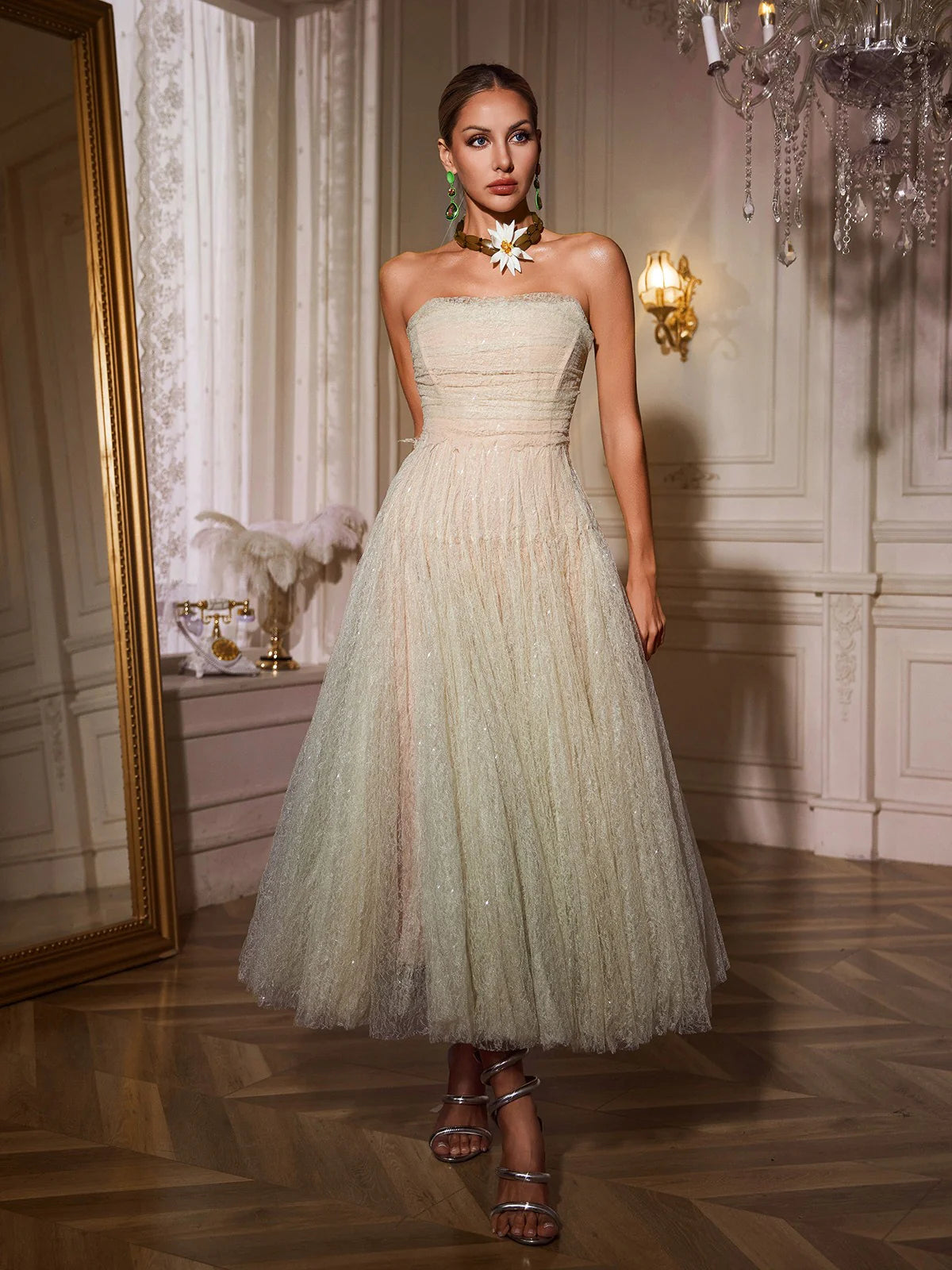 Lueur Champagne Tulle Dress