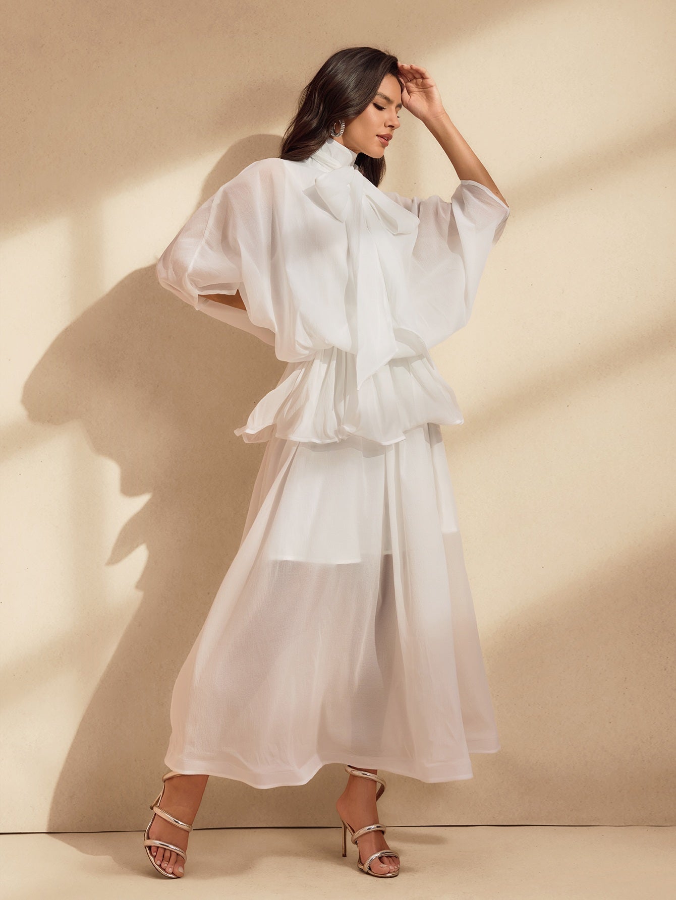 Élise Sheer Ruffle Midi Set