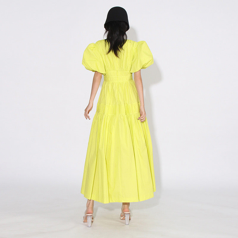 Puff sleeves maxi dress