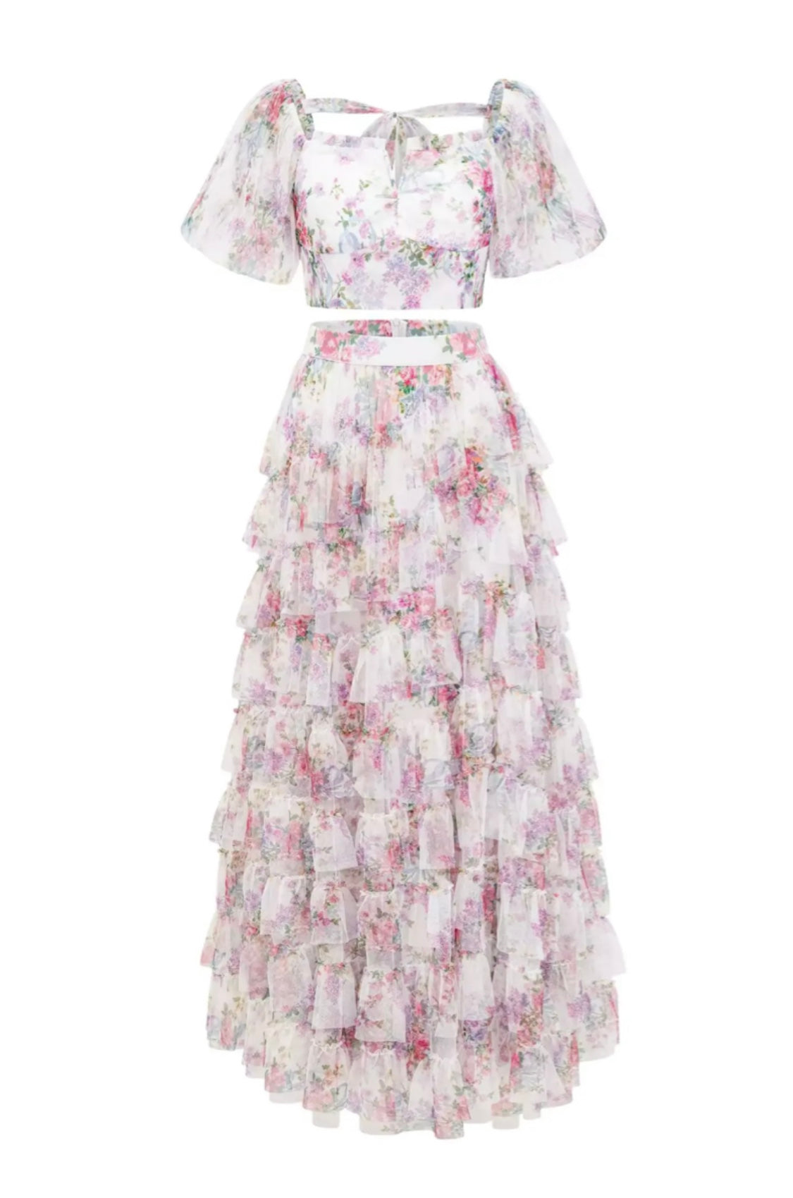 Braylee flora ruffle set
