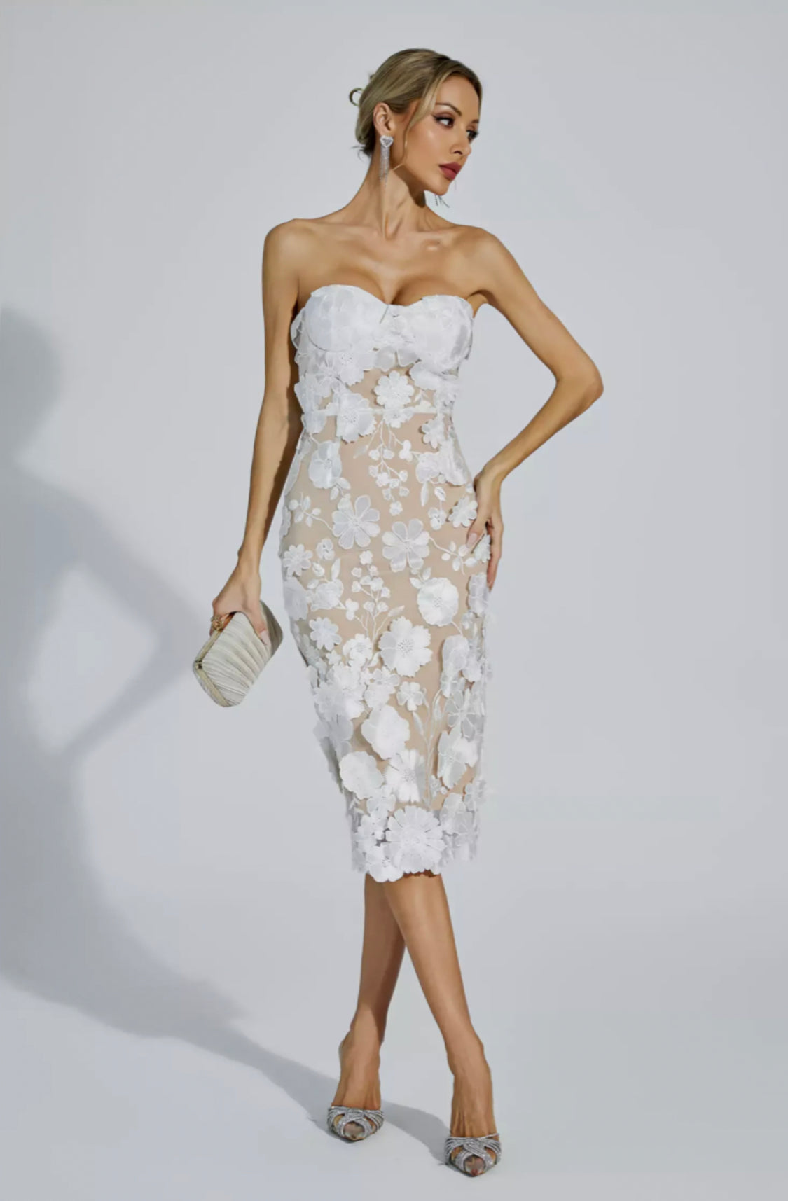 Anais flower lace midi dress Size XS