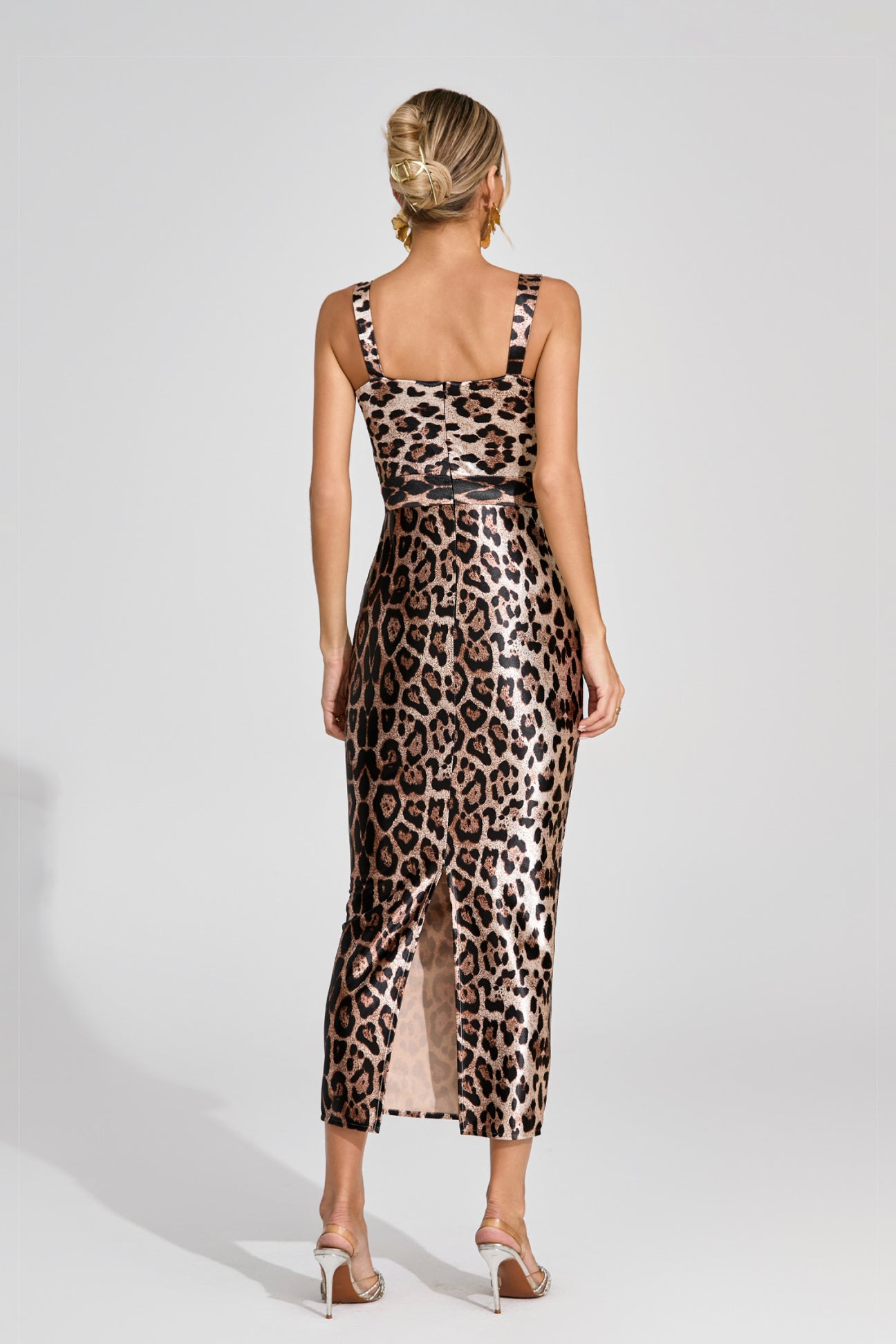 Liora Metallic Leopard Bustier Dress
