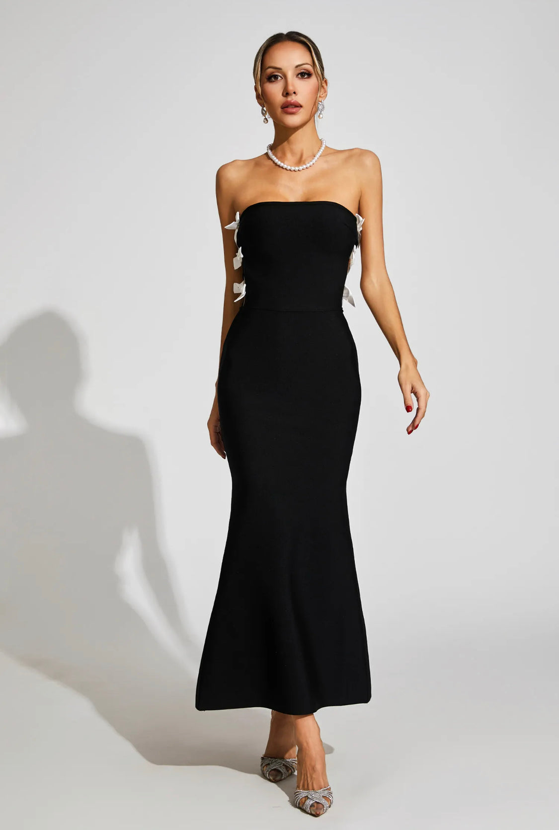 Bow tie bandage maxi dress