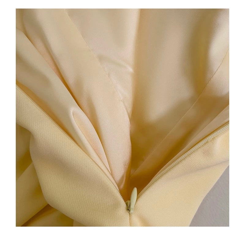 Soleil Scarf Drape Gown - Butter Yellow