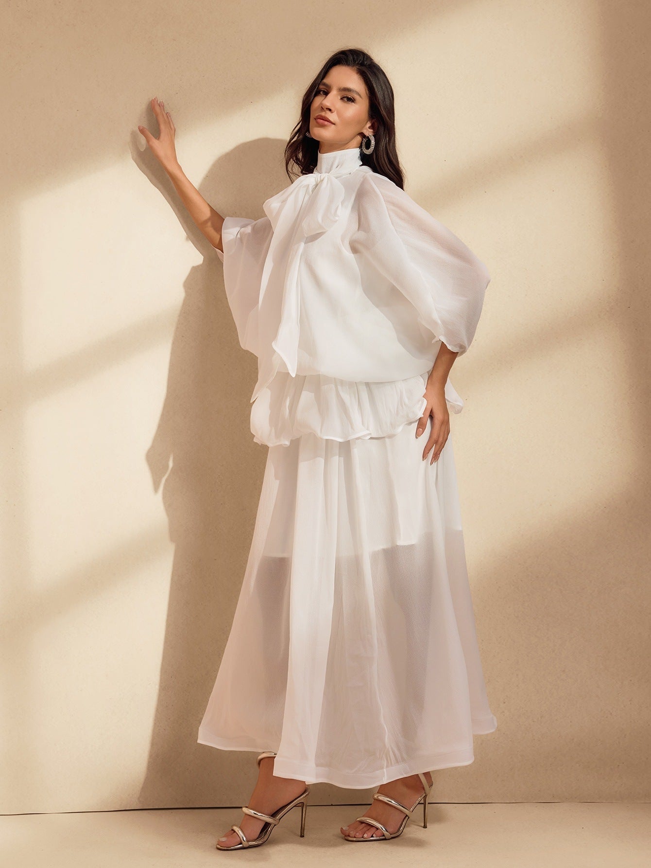 Élise Sheer Ruffle Midi Set