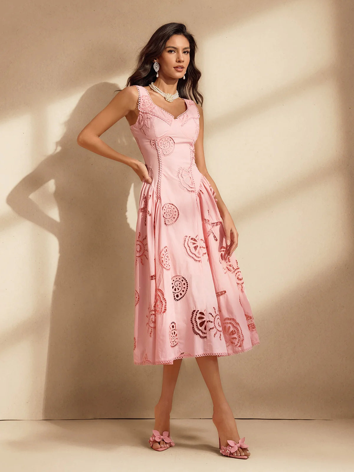 Riviera Eyelet Midi Dress