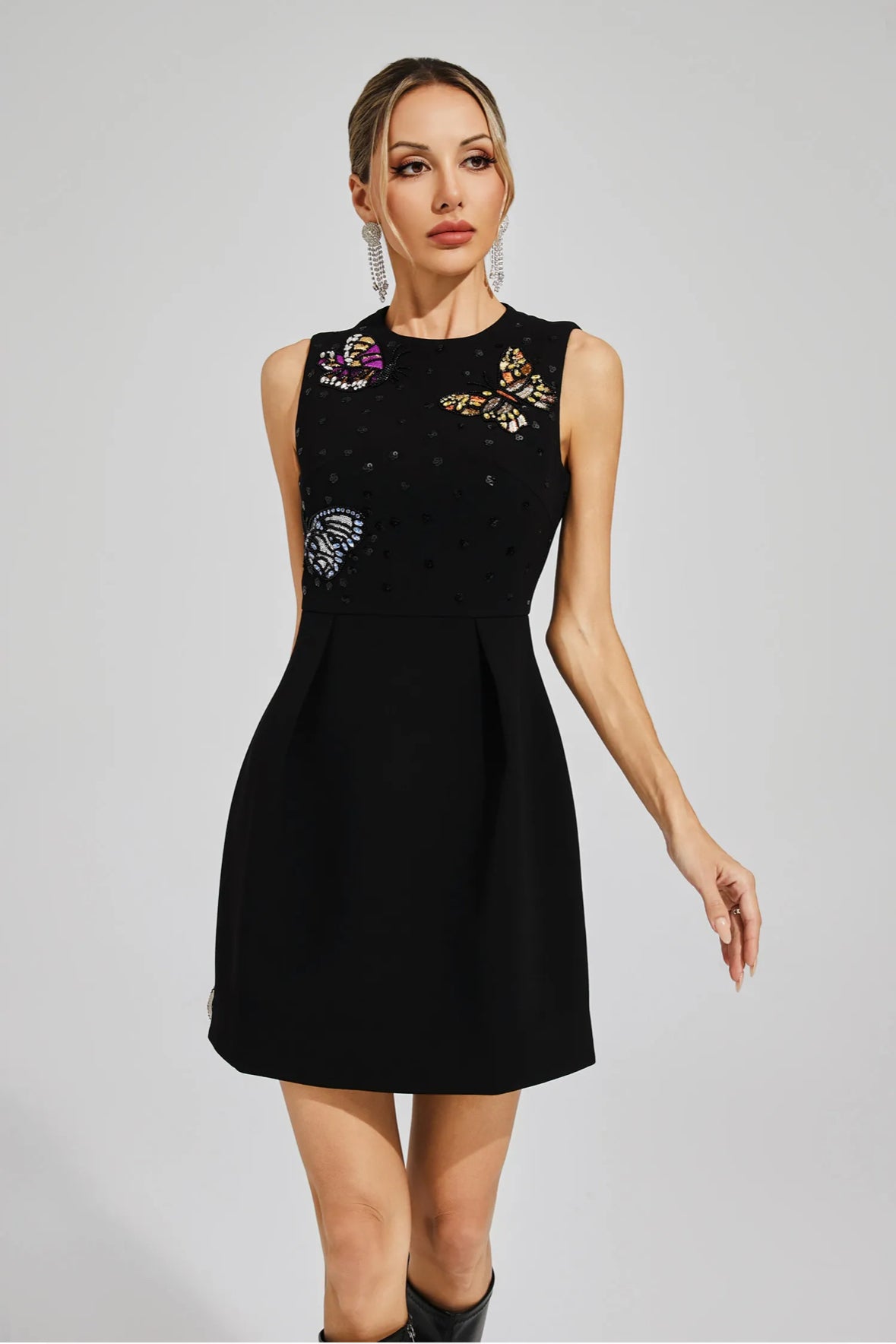 Butterfly Crystal Mini Dress