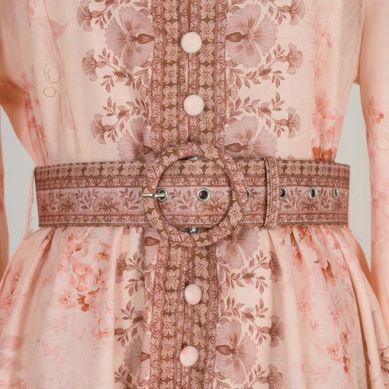 Floral Mandarin Embroidered Dress