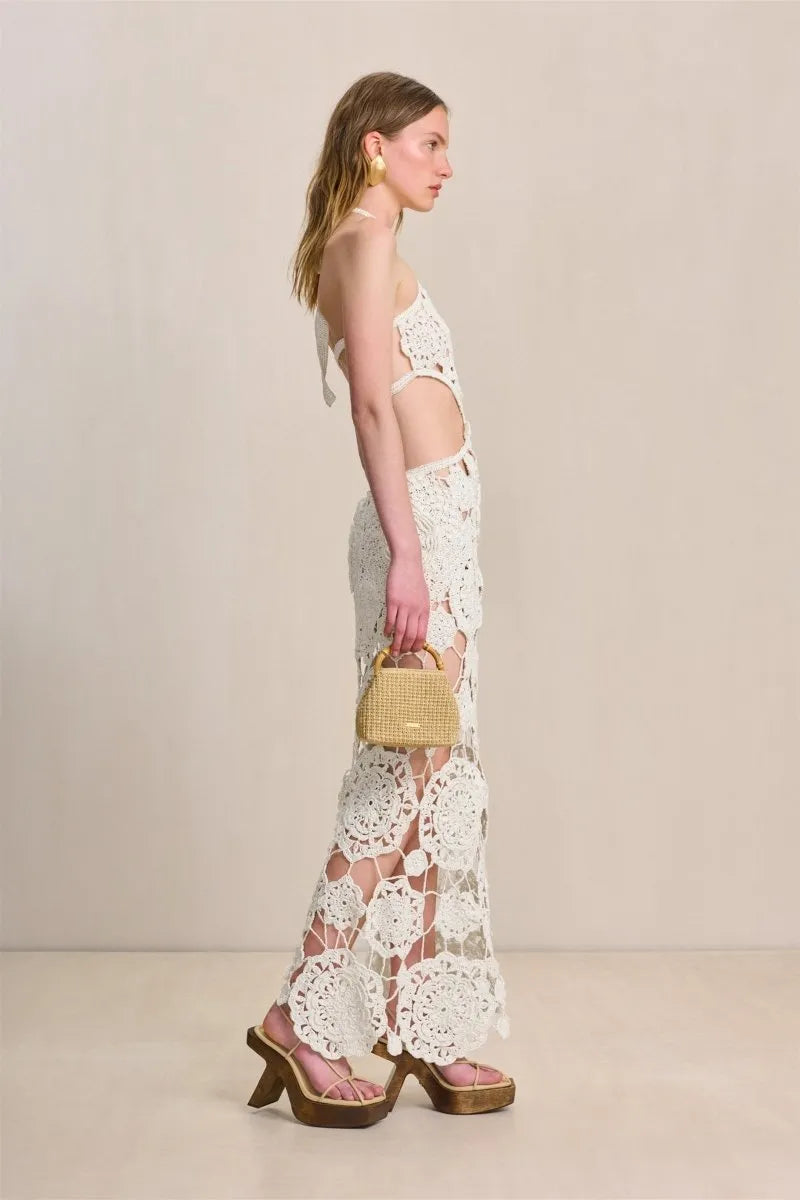 Floral crochet Cutout Maxi Dress