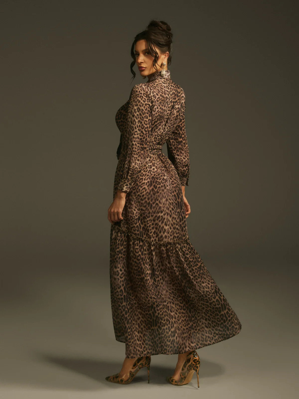 Leopard Elegance Maxi Dress