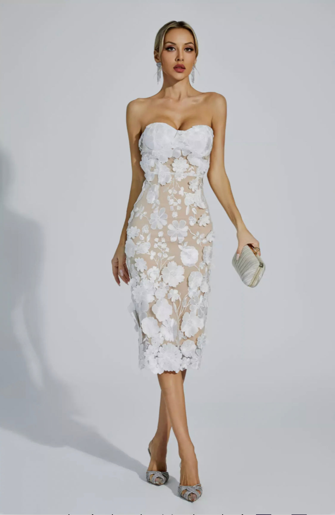 Anais flower lace midi dress Size XS