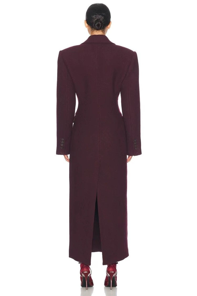 Winter Luxe Sculpted Wool Maxi Coat