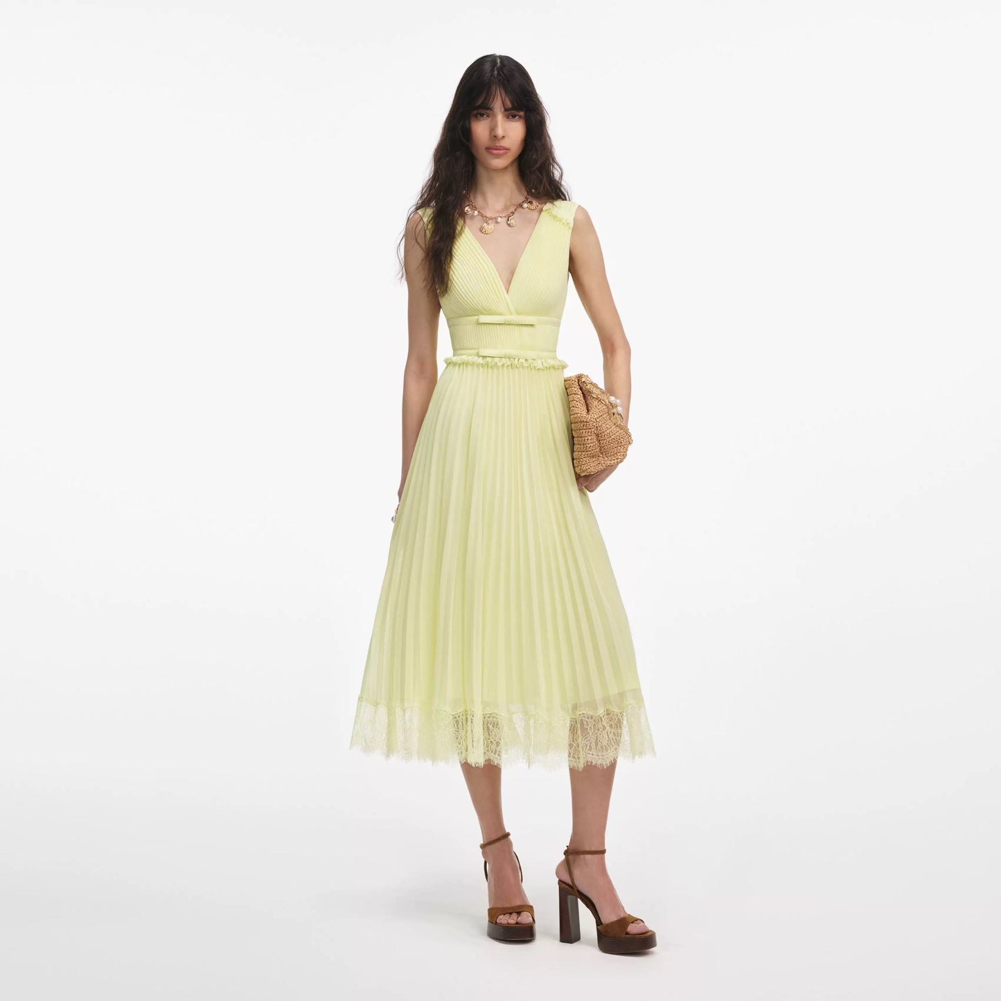 Soleil Pleated Midi Dress