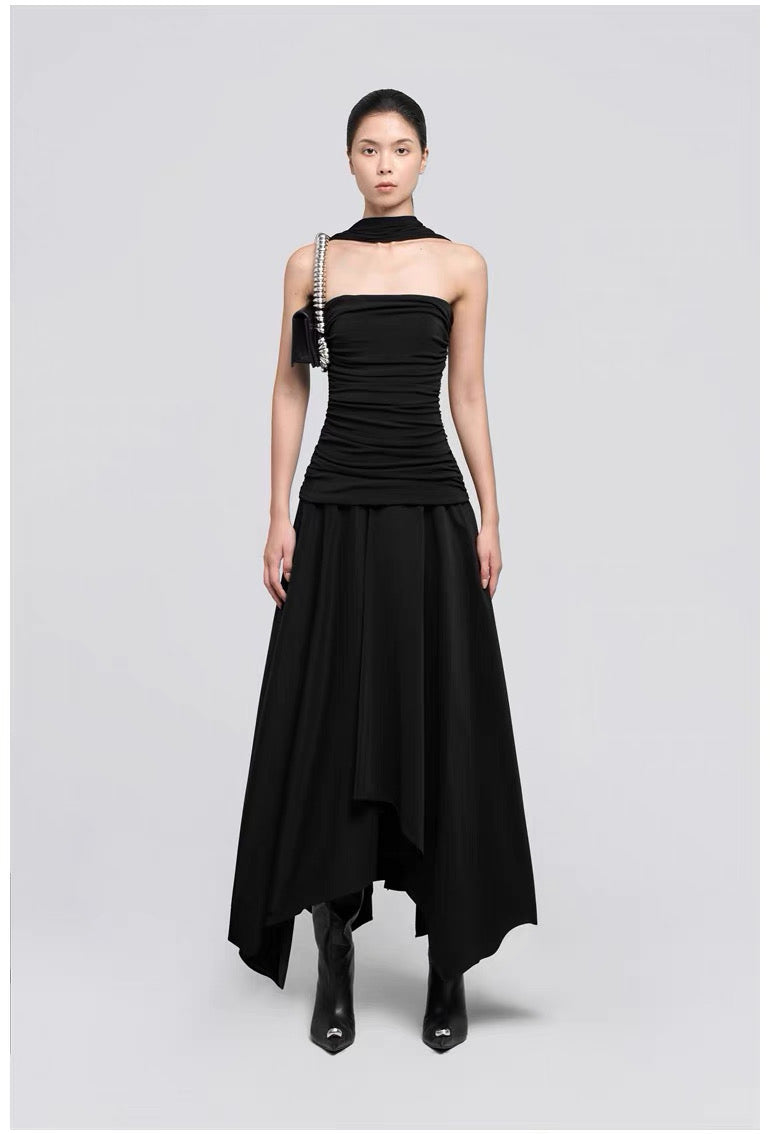 Elora Draped Convertible Midi Dress