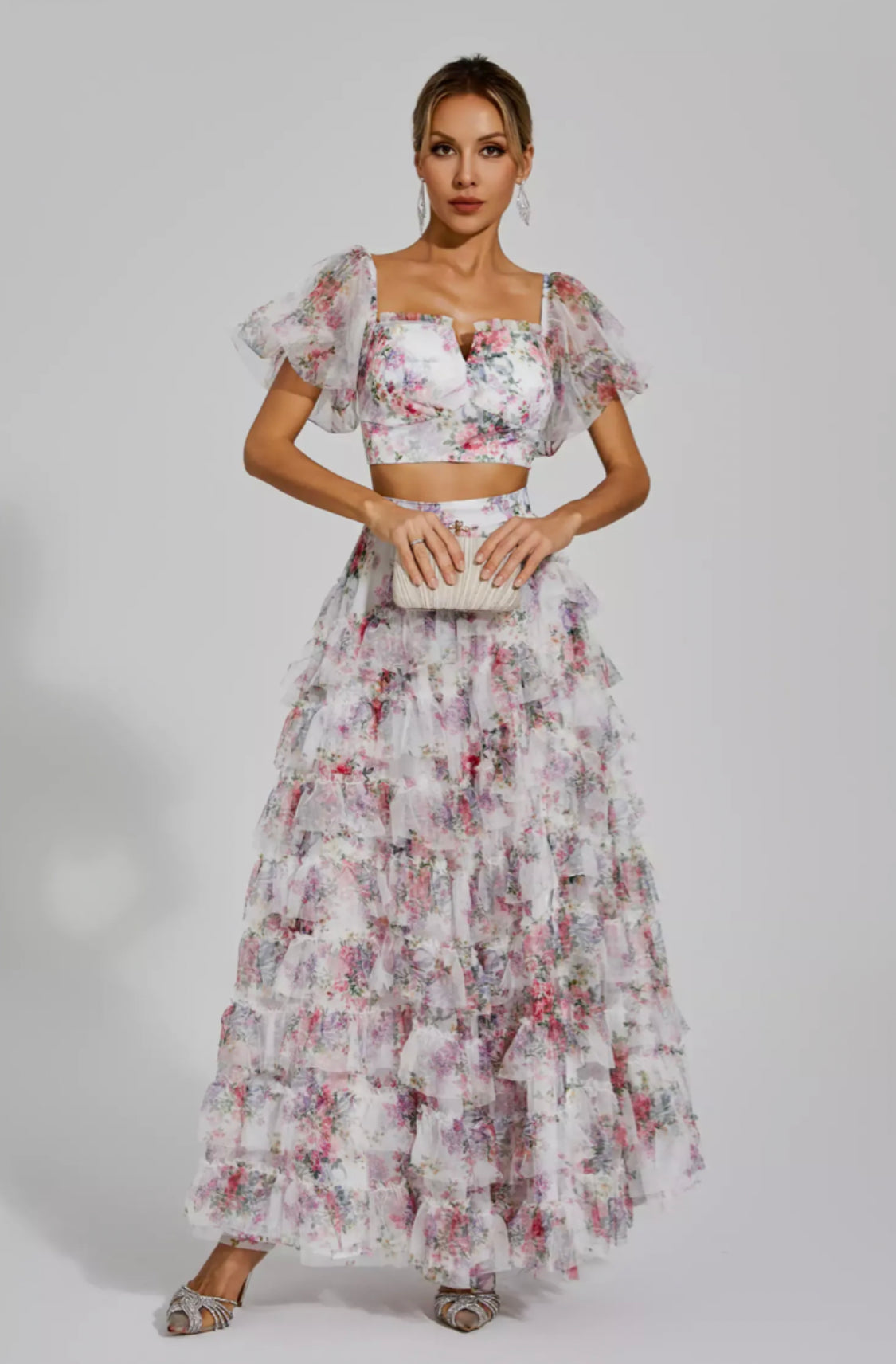Braylee flora ruffle set