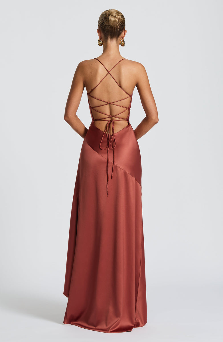 Lumière Yellow Draped Cut-Out Gown