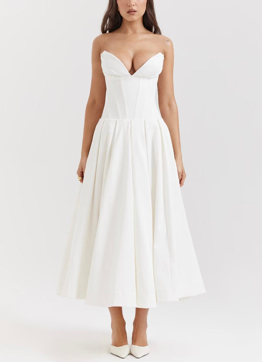 Lady strapless midi dress