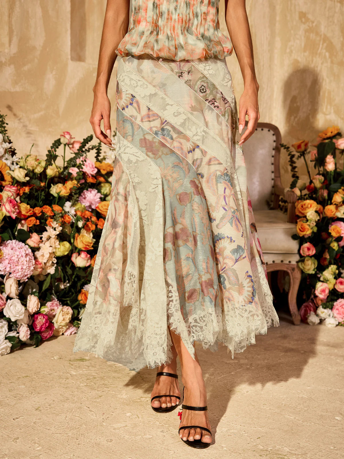 Eloïse Patchwork Lace Skirt