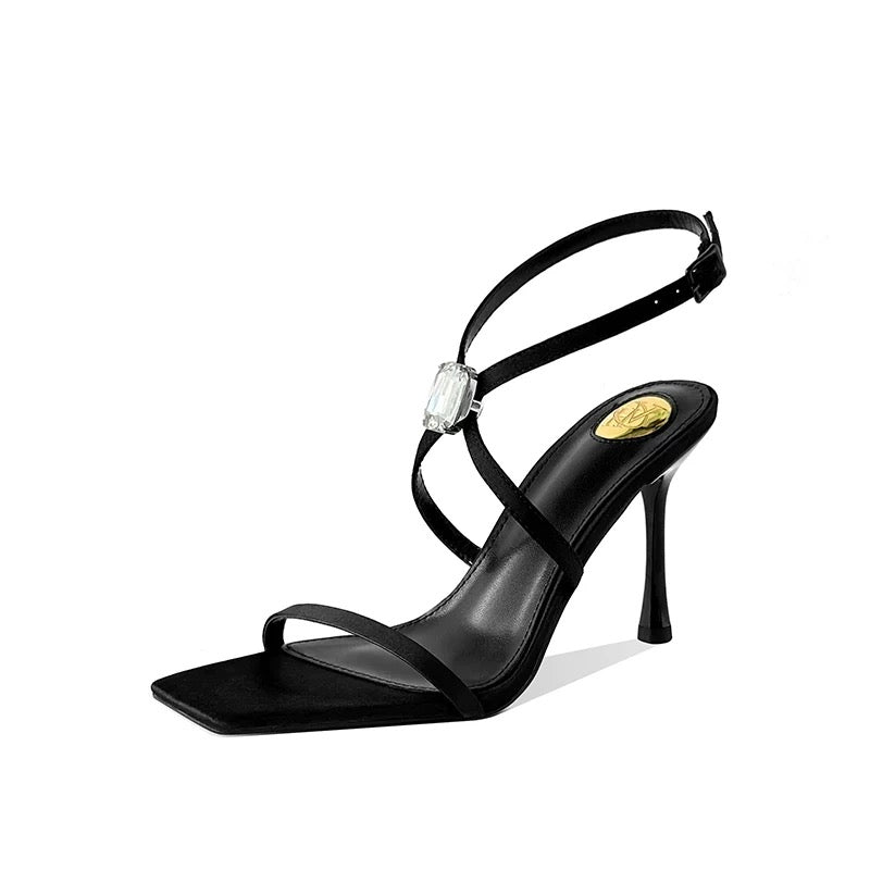 Celeste Crystal-Strap Stiletto Sandals
