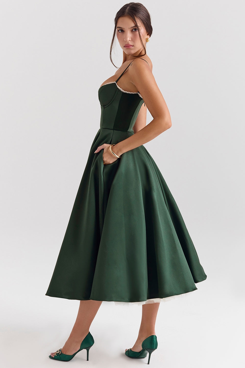 Mademoiselle midi dress- Green