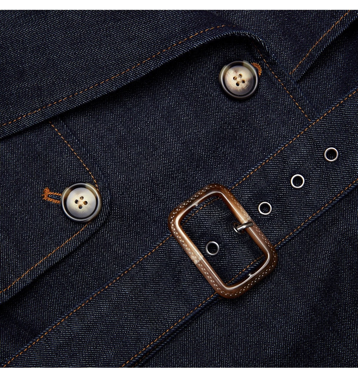 Monaco Denim Belted Trench