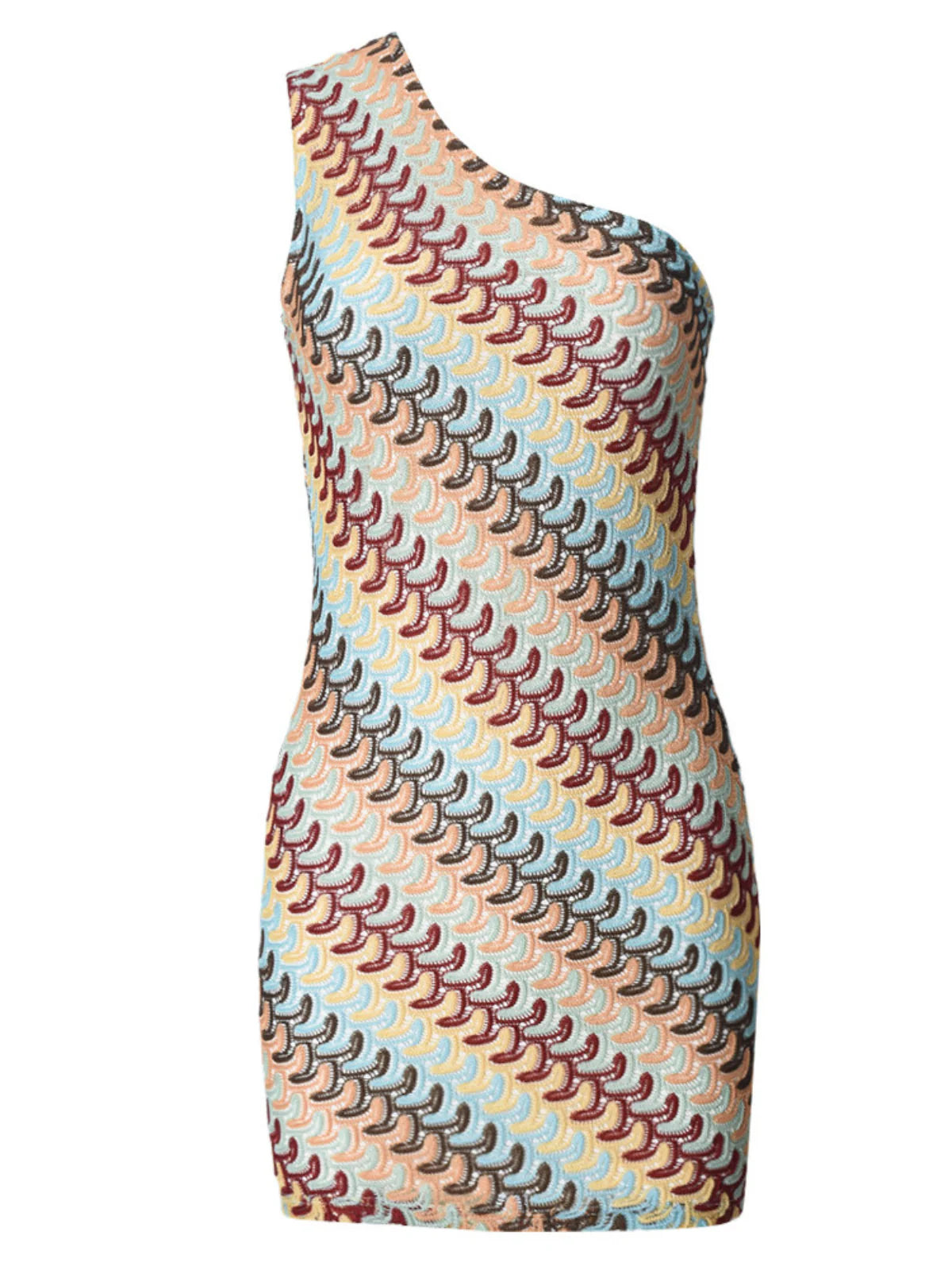 Allegra One-Shoulder Wave Mini Dress