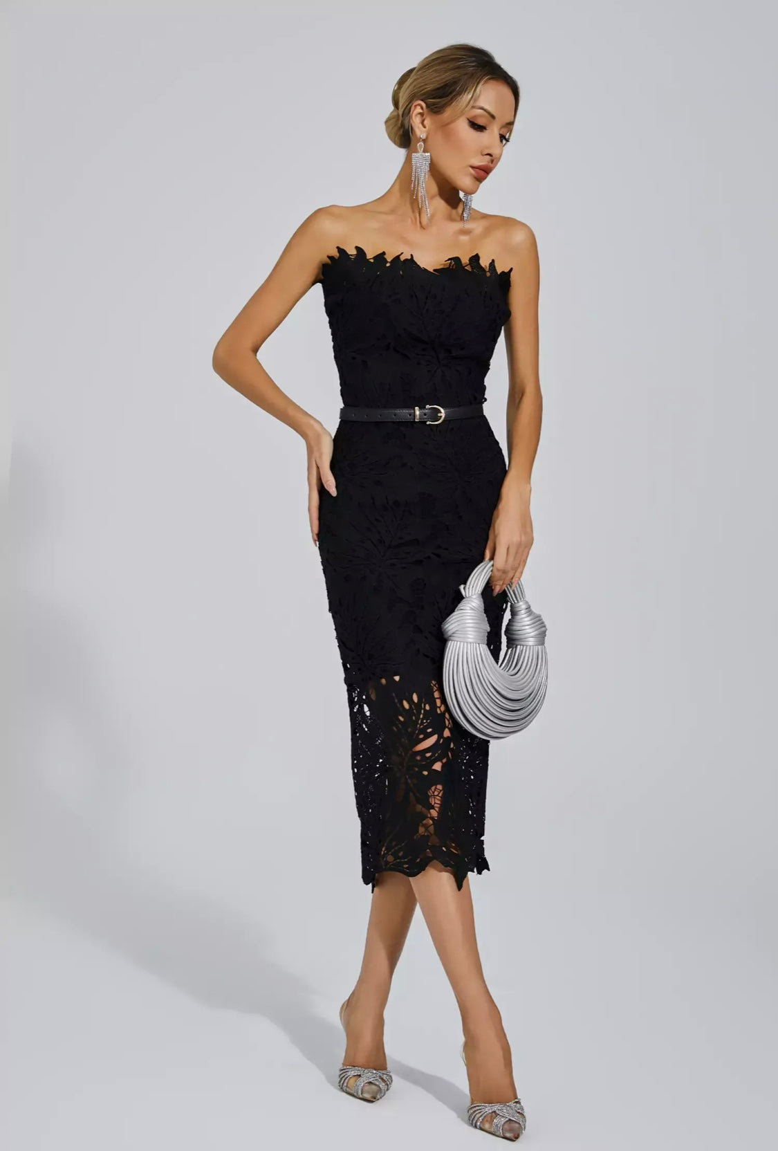 Jazlyn lace midi dress