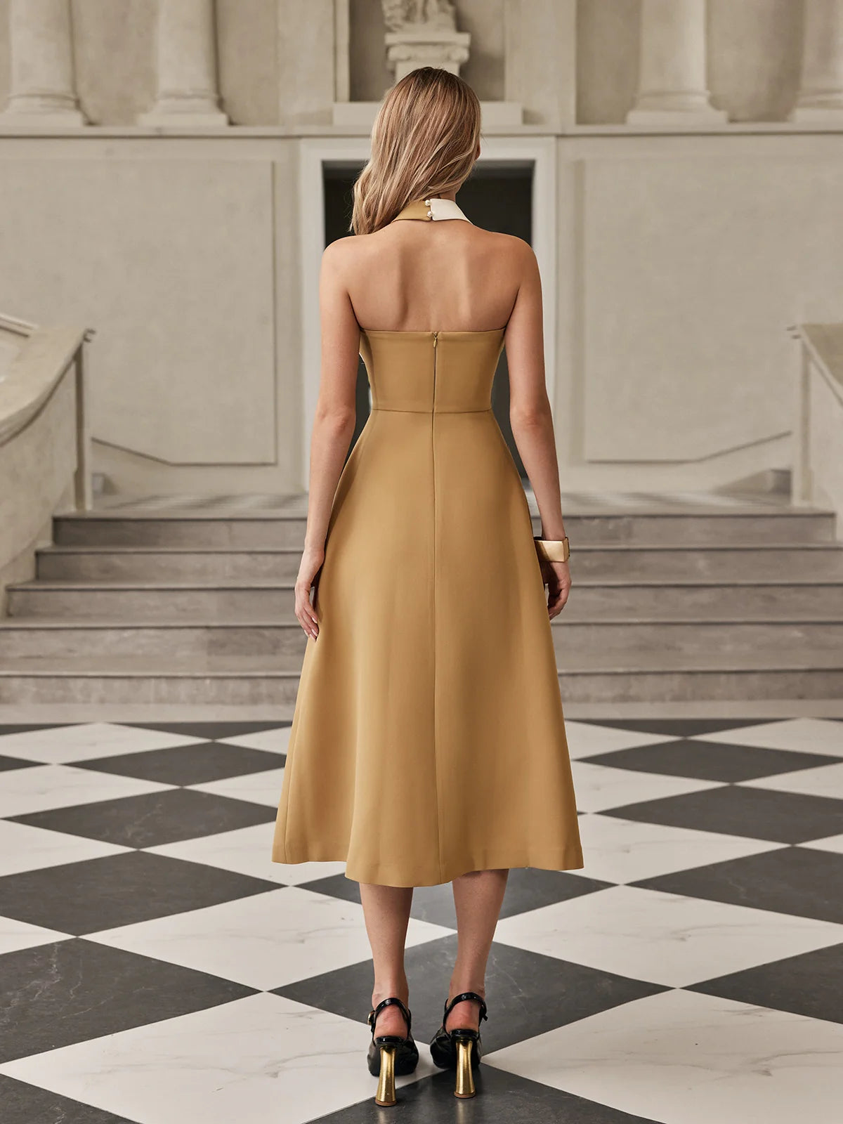 Lana Asymmetric Halter Dress