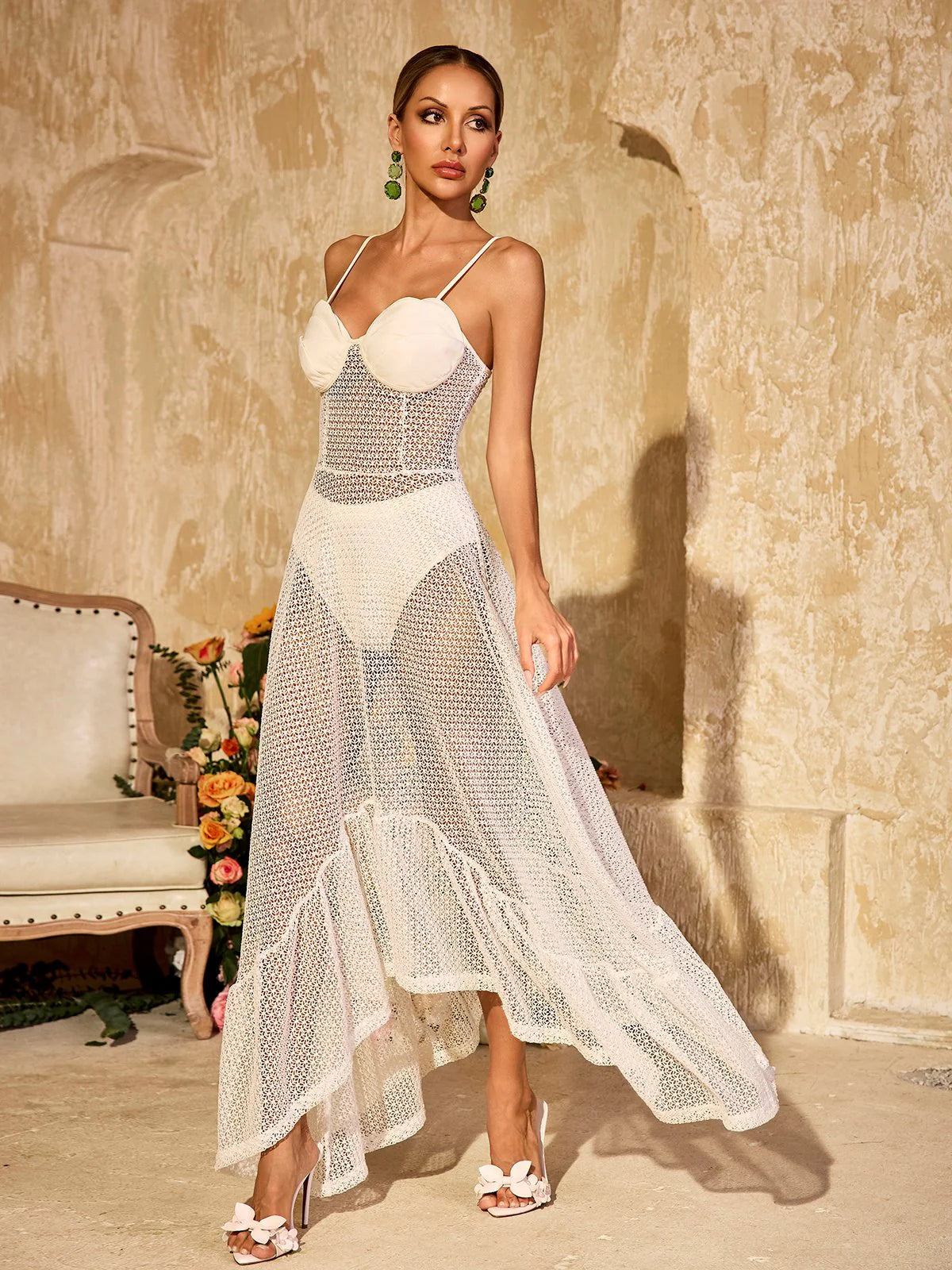 Soleil Ruffle Lace Dress