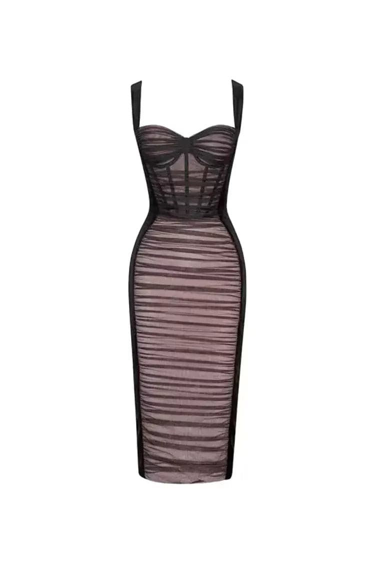 Vesper Corset Mesh Dress