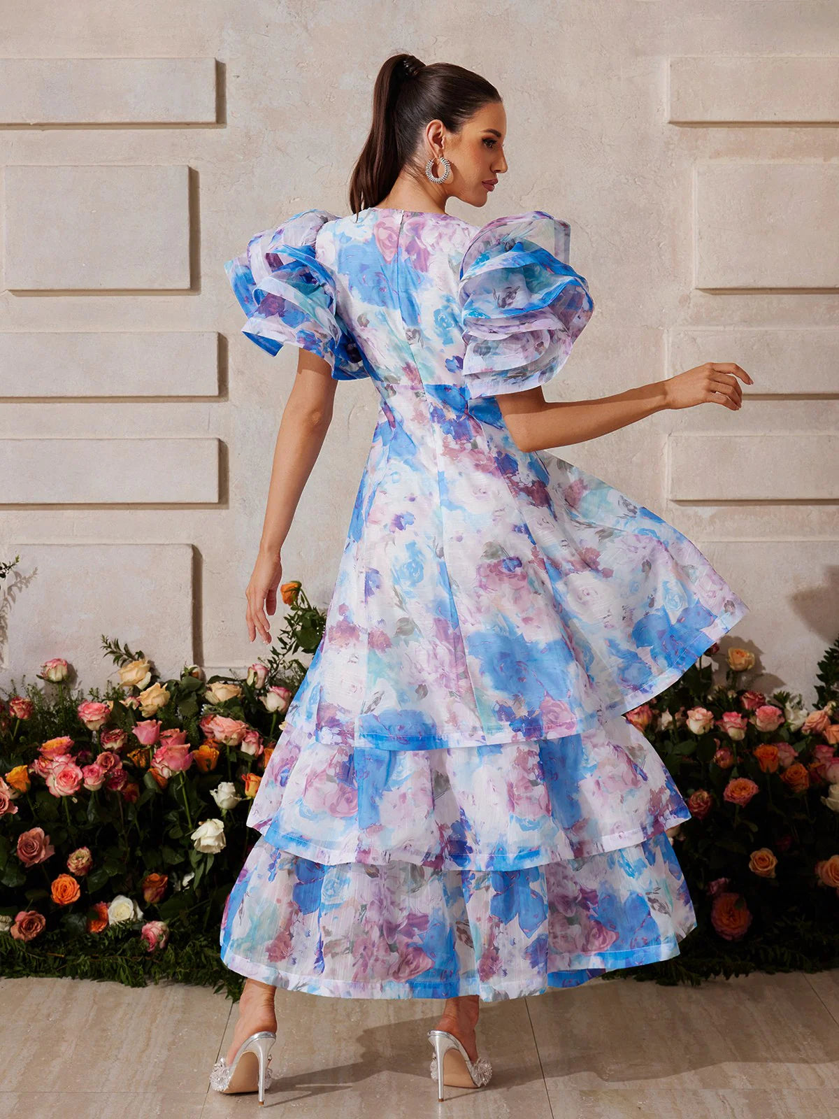 Aurora Ruffle Floral Maxi Dress
