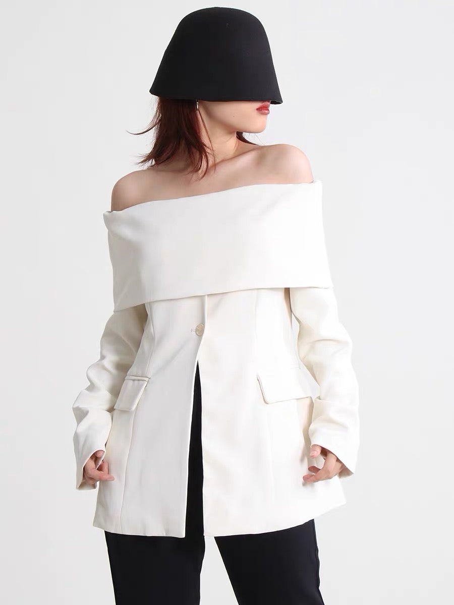 Off shoulder blazer black/white Size M