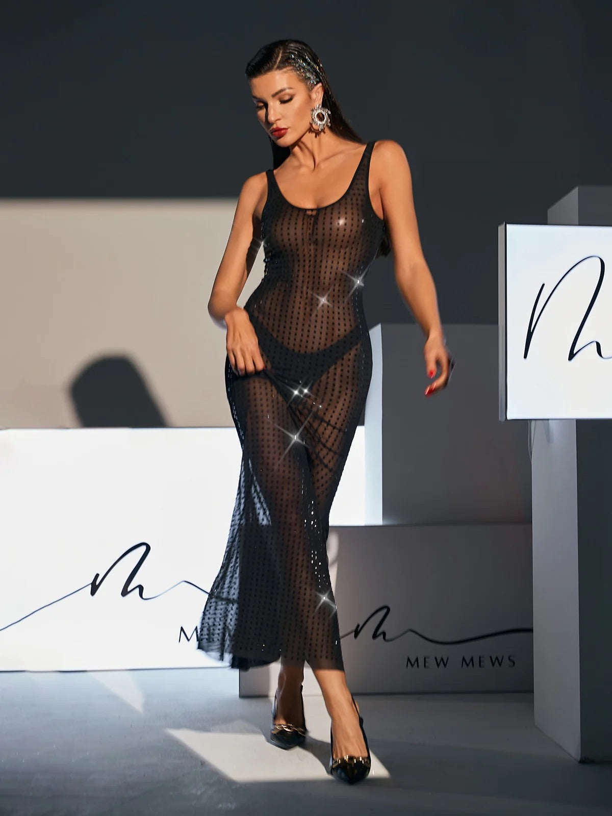 Black backless see-thru maxi dress Chaud Tokyo Black backless see-thru maxi dress Chaud Tokyo