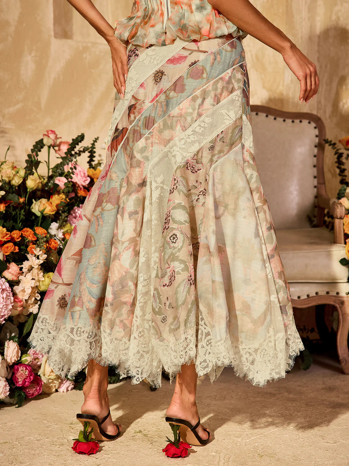 Eloïse Patchwork Lace Skirt