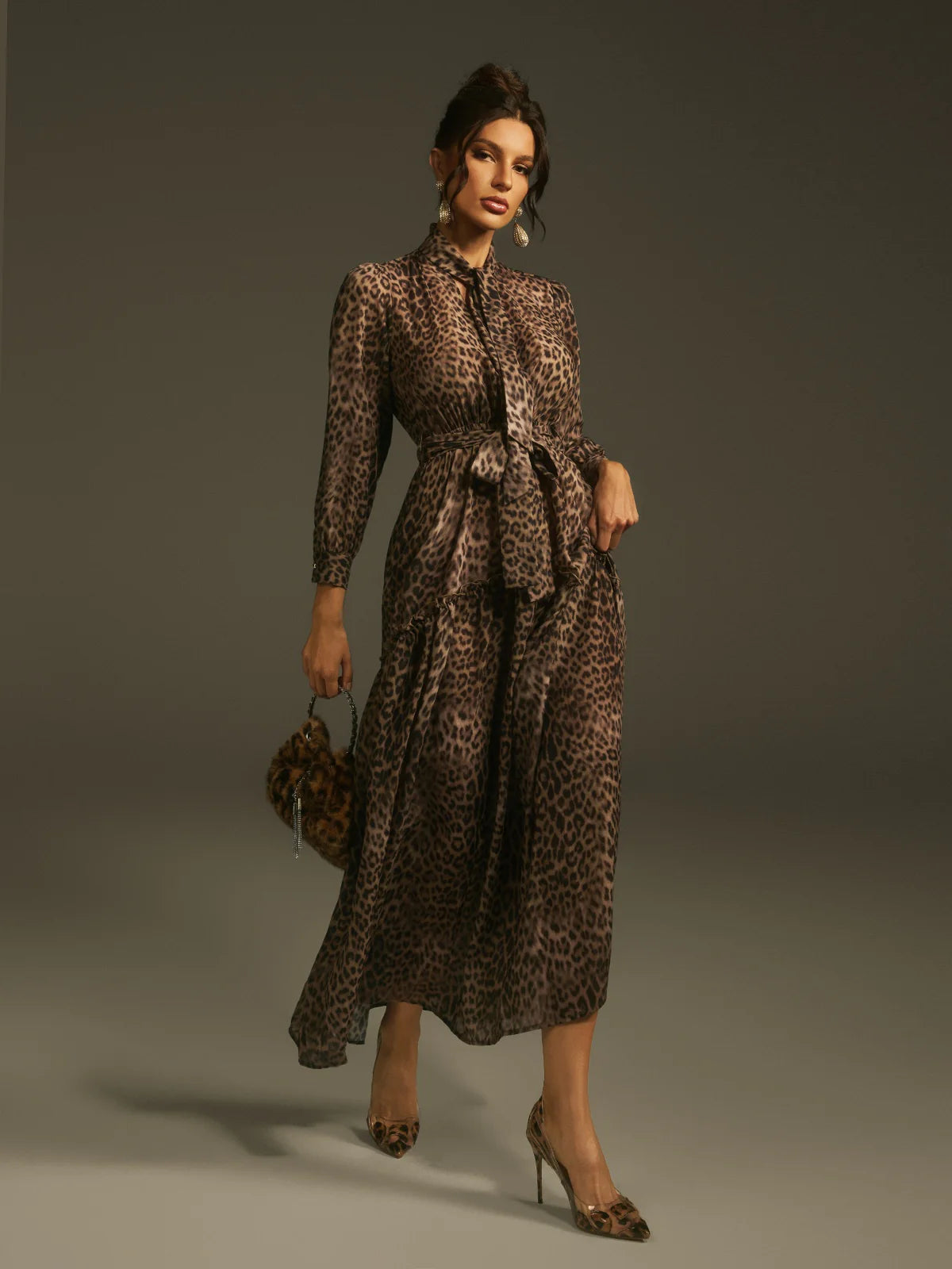 Leopard Elegance Maxi Dress