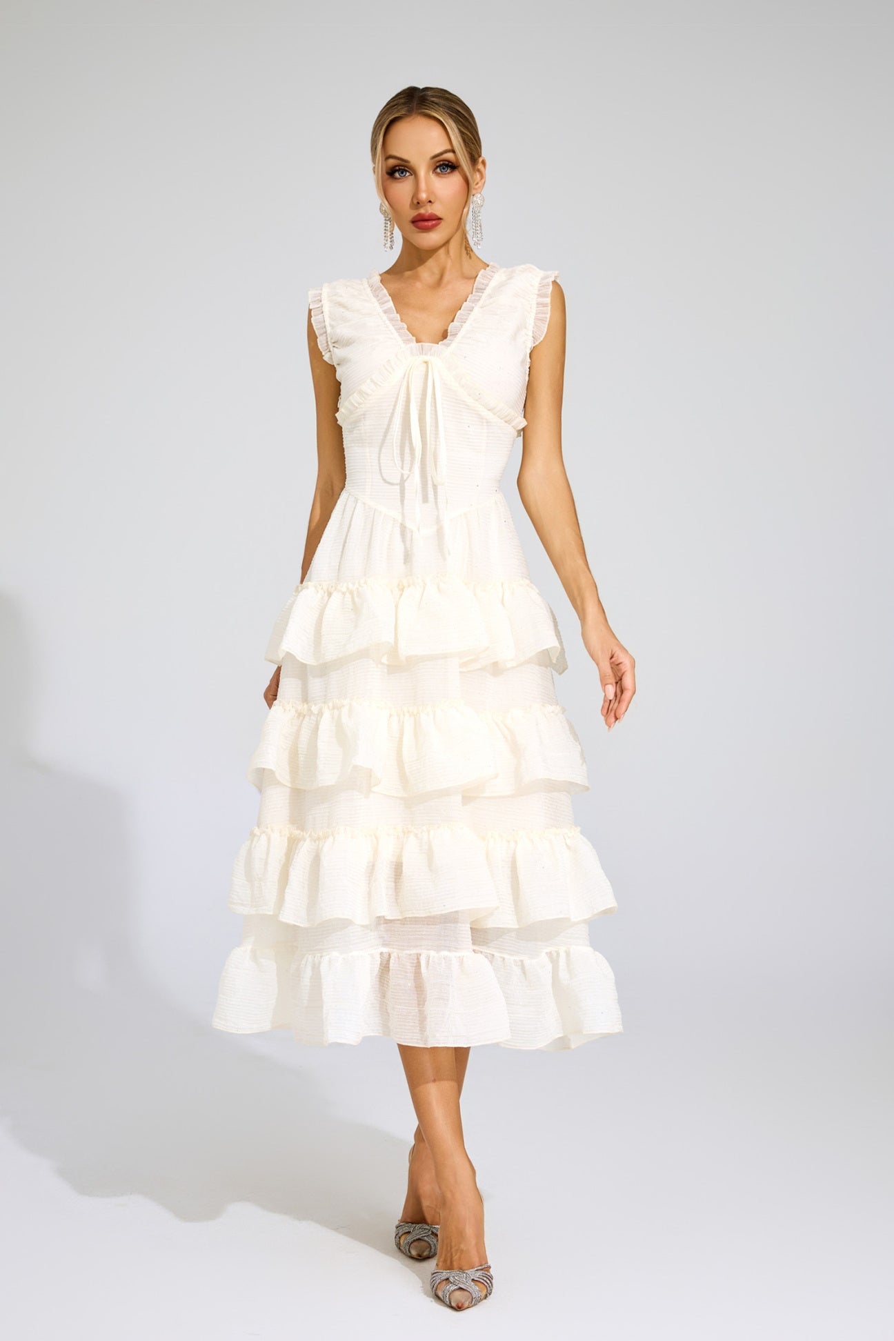 Bella Ruffle Tiered Midi Dress