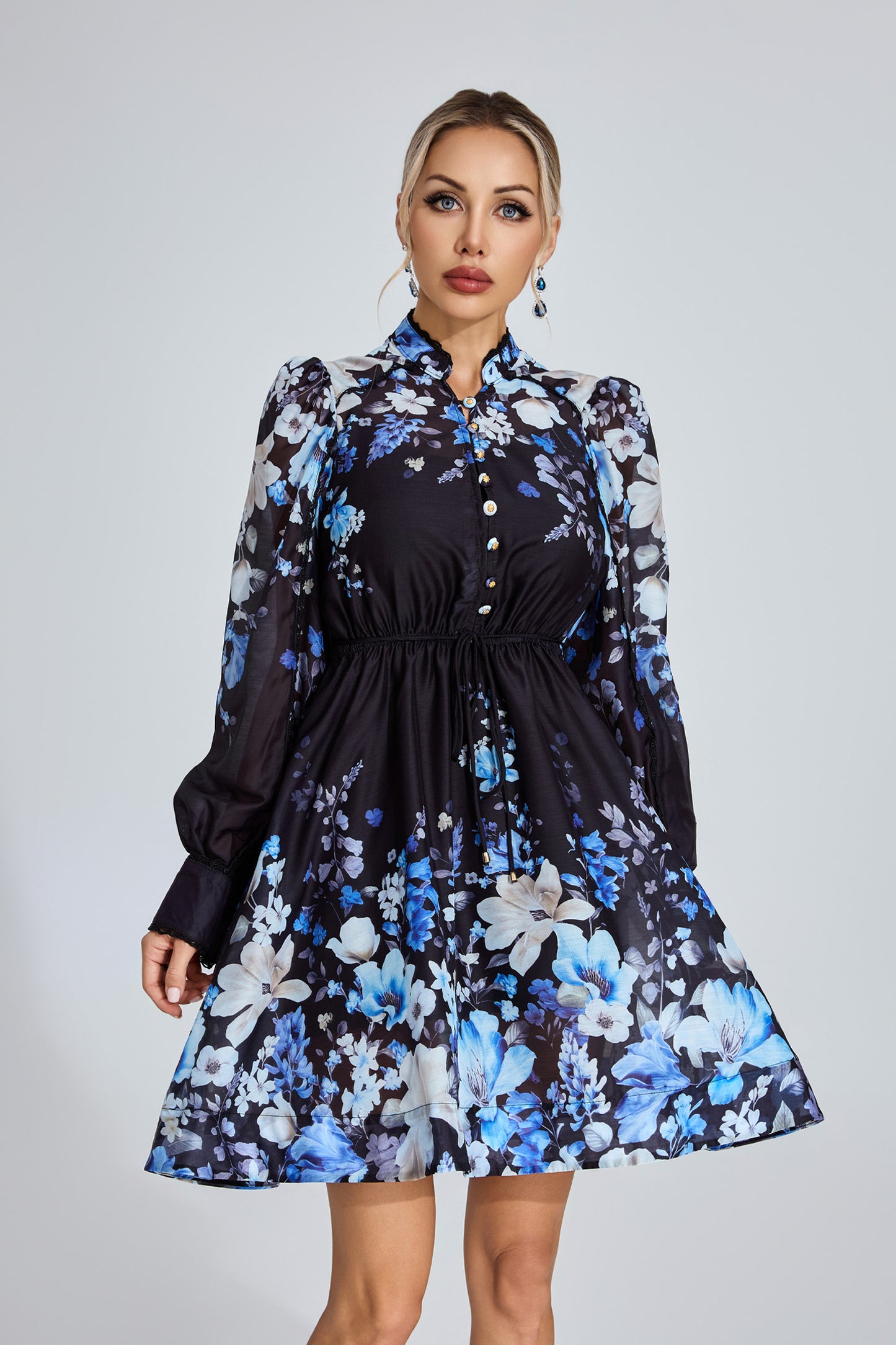 Lucienne Blue Floral Dress