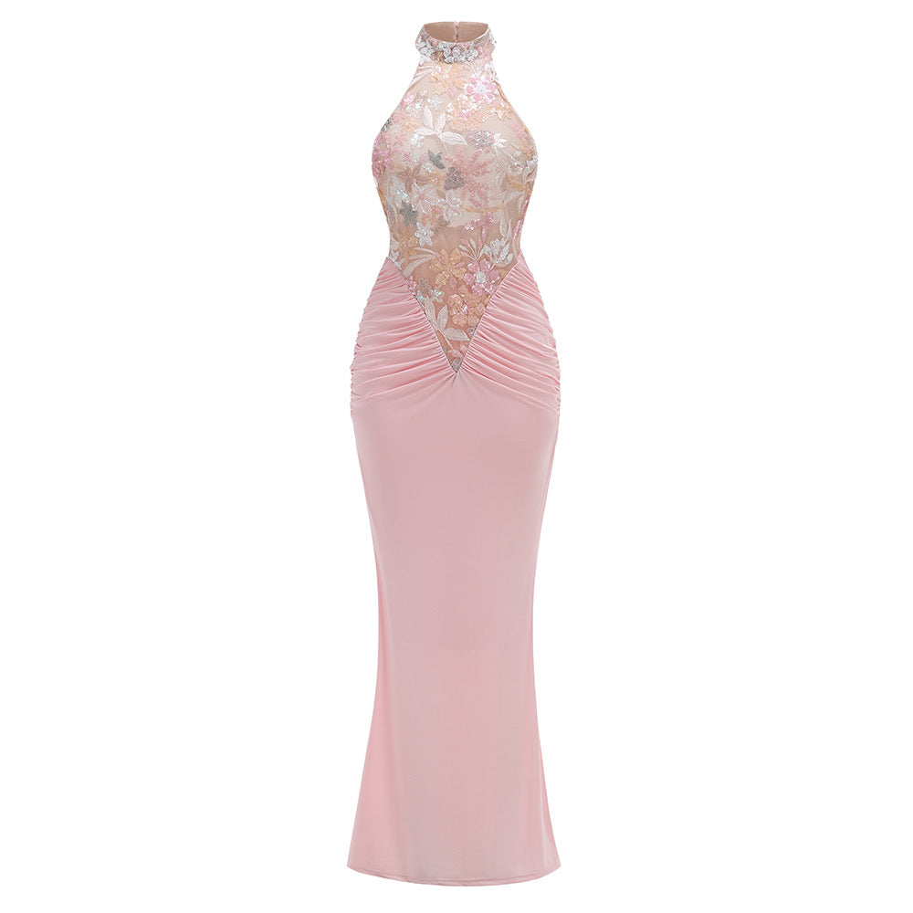 Celestine Floral Mesh Gown