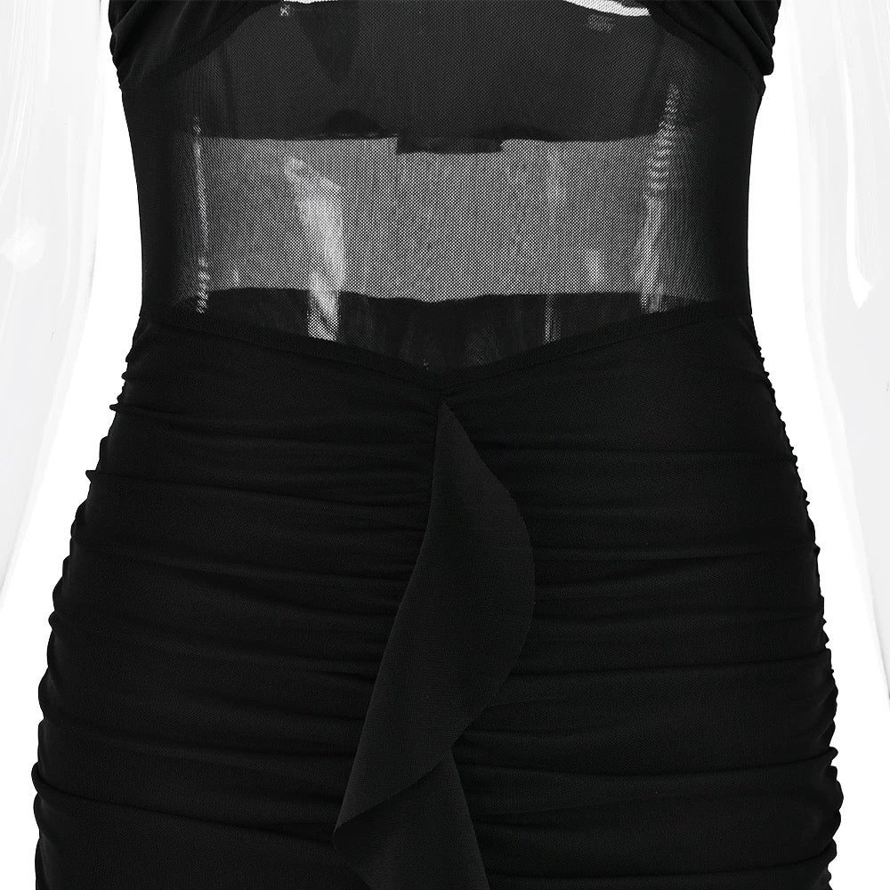 Valentina Sheer Halter Panel Gown