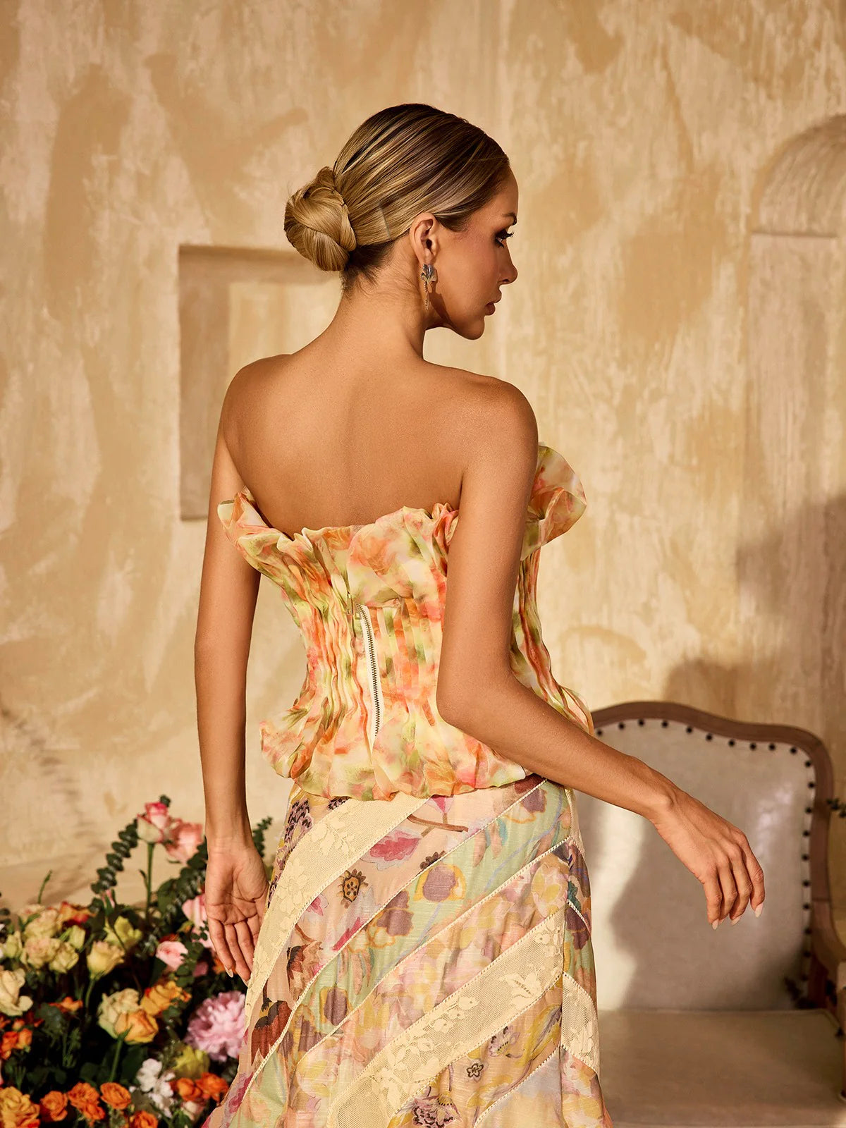 Floral Sunset Corset Top