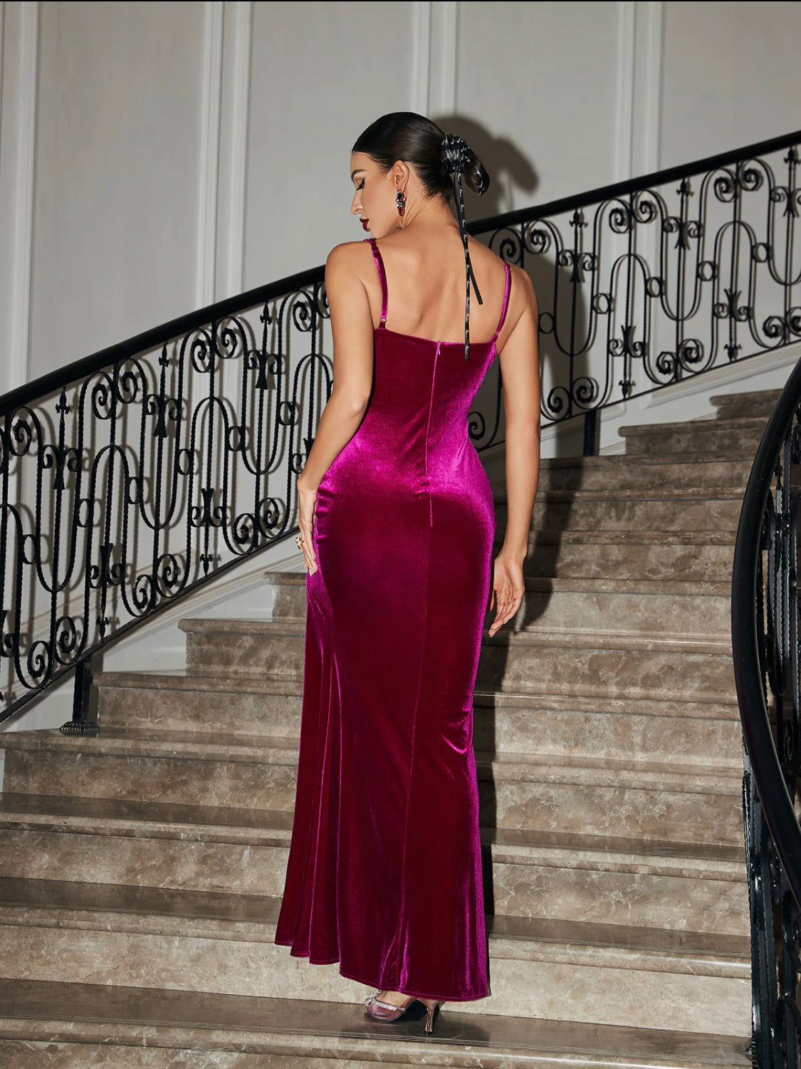 NaLena  velvet maxi dress (8214082617582)
