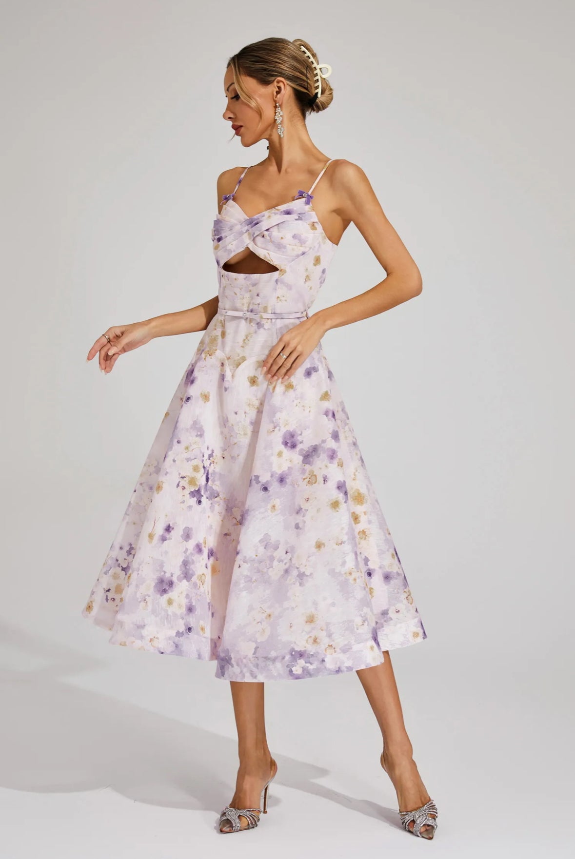 Lilac Garden Cutout Dress