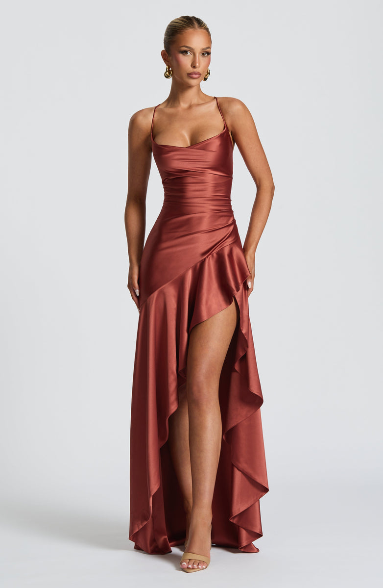 Lumière Yellow Draped Cut-Out Gown