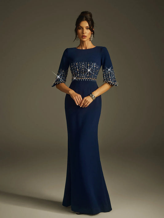 Sapphire Gem Embellished Gown